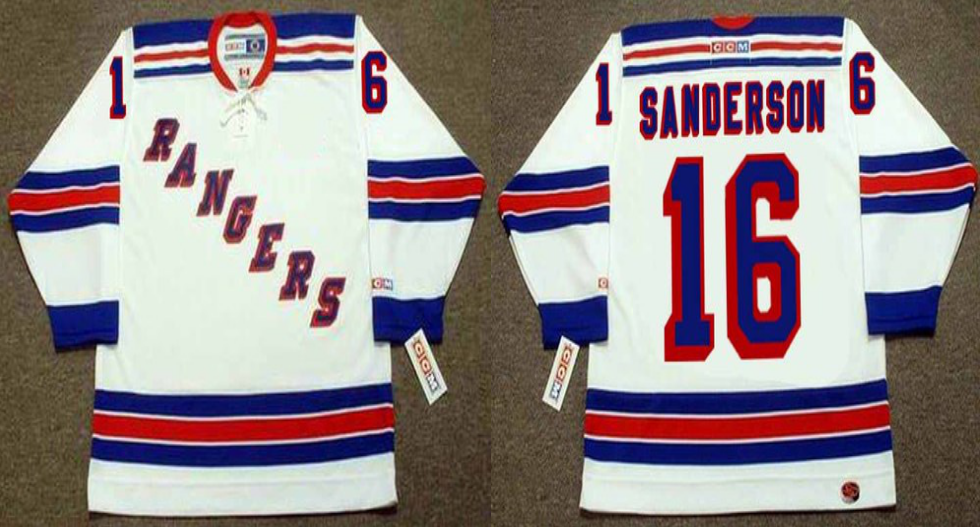 2019 Men New York Rangers #16 Sanderson white CCM NHL jerseys